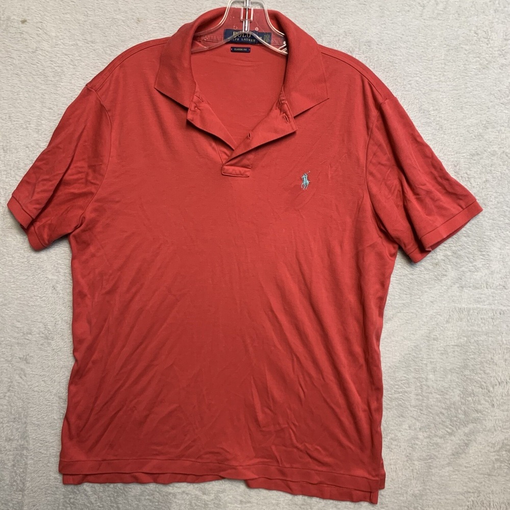 Polo Ralph Lauren Polo Shirt Mens Medium Red‎ Excellent Classic Fit Short Sleeve